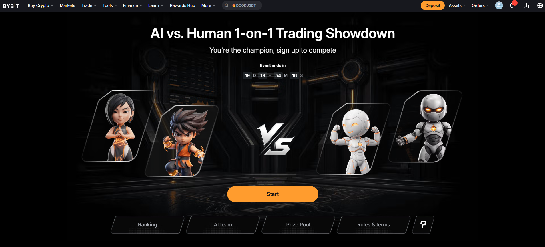 Bybit AI vs Human 1-on-1 Trading Showdown — ALPHAGATE AI Competition 2026